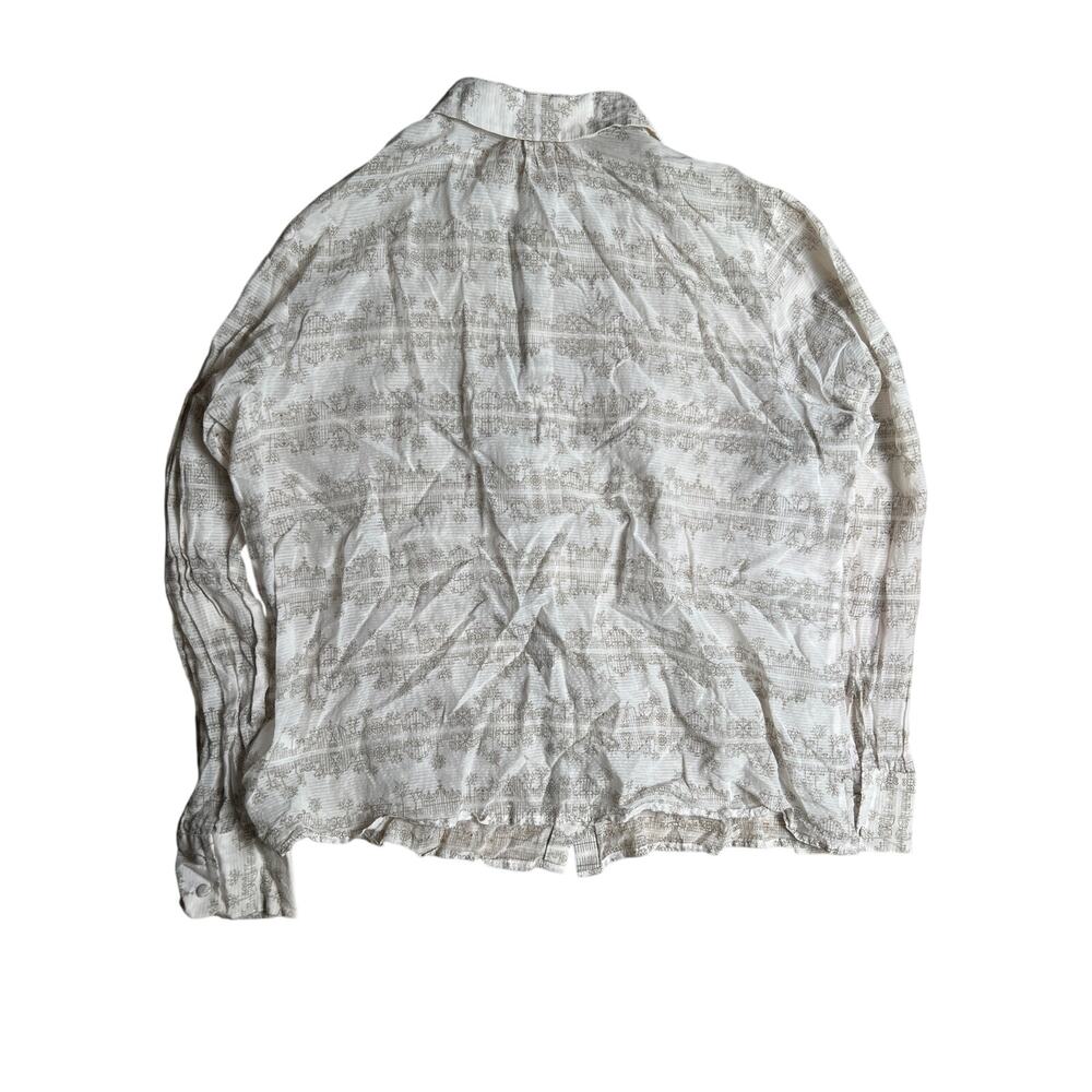 Vintage Pendleton White/Brown Button-Up Long Slee… - image 4